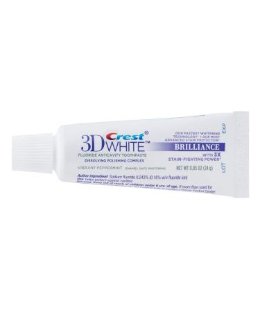 Crest 3D White Brilliance Toothpaste - Vibrant Peppermint Travel Size 0.85 oz (Pack of 12) | Whitening & Fresh Breath - Buy Online on GoSupps.com