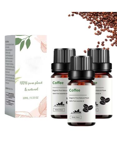 100% Natural Body Oil Nourishes - Essential Coffee Essential Oil - Skin Firming Rejuvenating Oil - Pure Coffee Essential Oil - Coffee Oil Cosmetics for Skin Care (3pc)