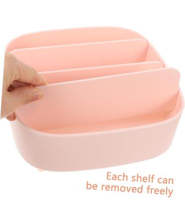 Angoily Makeup Storage Box | Lipstick Organizer & Eyeshadow Palette Holder - Pink Vanity Organizer Tray 20.6X20X8.6CM - Perfect for Drawers & Desktops - Buy Online on GoSupps.com