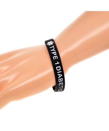 zuarfy Adjustable Silicone Bracelet Type 1 Diabetic Hidden Message Medical Alert Silicone Wristbands 4 Colors for All Ages