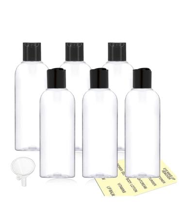 3.4 Oz Clear TSA Approved Travel Bottles - Set of 6 | Refillable Plastic Containers for Shampoo & Lotion - Buy Online on GoSupps.com