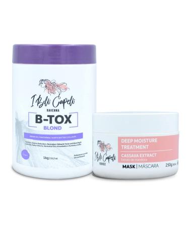 I Belli Capelli Kit Ravenna B-tox Blond -Botox Capilar Para el Cabello, Formaldehyde-Free-Cirugia Capilar Para el Cabello- Effect Anti-Frizz, Volume Reduction,Smoothing- 2 units