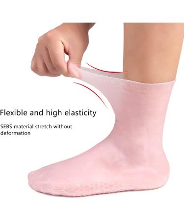 Kylewo Silicone Protective Socks - Anti-Crack Foot Care Moisturizing Gel Socks for Beauty Salon Pink (Size S 35-39) - International Shipping Available - Buy Online on GoSupps.com
