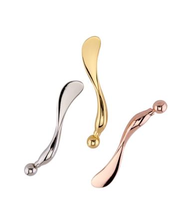 FRCOLOR Face Mask Spoon Cosmetic Spatulas Makeup Spoon Dark Circle Remover Cosmetic Mask Spatula Eye Cream Applicator Eye Cream Metal Spatula Cream Spoon Manual 1 Count (Pack of 1) Golden