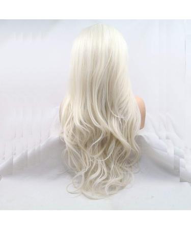 Kunsthaar Wig 61 cm Platinum Blonde Natural Waves U-Part Lace Glue-Free Heat-Resistant Fiber for Women - Buy Online on GoSupps.com