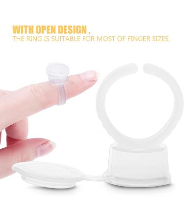  TOPINCN TOPINCN 100 Ink Ring Cups with Lid Clear Plastic Container for Pigment or Ink Suitable for Glue or Eyelash Extension Practice - Buy Online on GoSupps.com