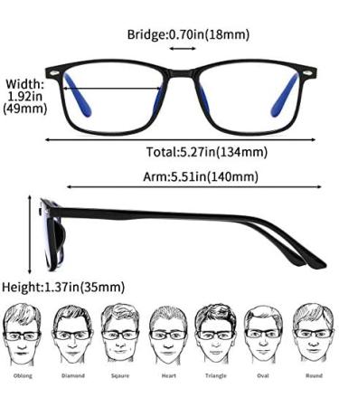 Suertree Blue Light Filter Glasses - Lightweight Myopia Glasses for Men & Women - Stylish Nearsighted Black Specs -1.0 Diopter - Buy Online on GoSupps.com
