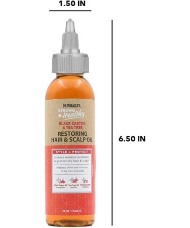 Dr. Miracle's Strong & Healthy Restoring Hair & Scalp Oil. Contains Black Castor Oil Tea Tree Oil and Mango Butter providing 2x more moisture to prevent dry hair and scalp. - Buy Online on GoSupps.com