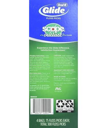 Scope Outlast Dental Floss Picks - Mint Flavor 300 Count Green | International Shipping Available - Buy Online on GoSupps.com