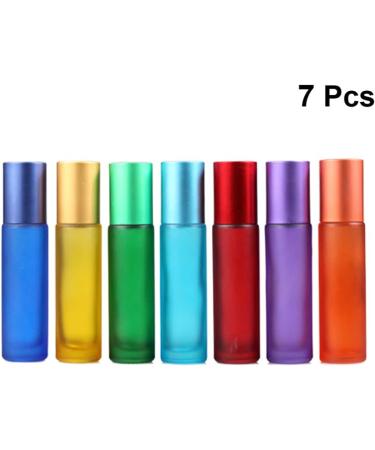 LEUYA 7Pcs 10ml Frosted Glass Oil Roller Bottles - Refillable Perfume Containers with Steel Roller Balls for Home & Travel Use - Buy Online on GoSupps.com