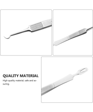 Baluue 9 Pcs Clip Comedone Tweezers Blackheads Pimple Extractor Tool Remover Stainless Steel Silver - Buy Online on GoSupps.com