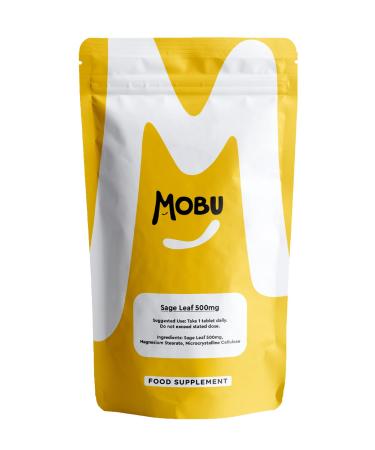 Sage Leaf 500mg 120 Tablets | Menopause Relief | Hot Flushes Night Sweats & Sleep Support | Vegan UK Made | GMP Approved | MOBU