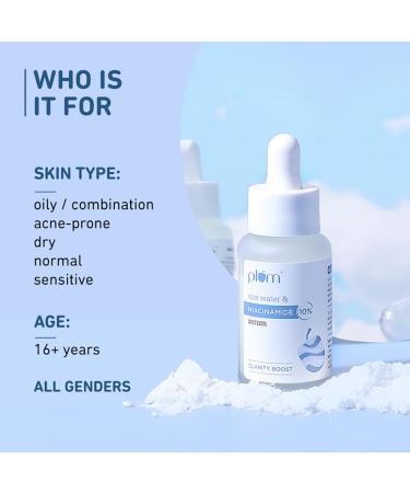 Plum 10% Niacinamide Face Serum with Rice Water - Clear & Bright Skin for All Skin Types | Fragrance-Free | 1.01 Fl Oz - Buy Online on GoSupps.com