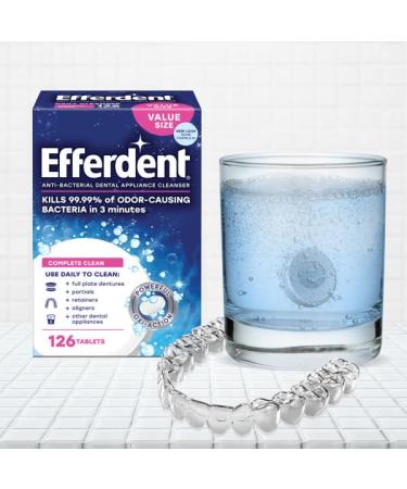 Efferdent Original Anti-Bacterial Denture Cleanser Tablets 126 ea (Pack of 3) - Buy Online on GoSupps.com
