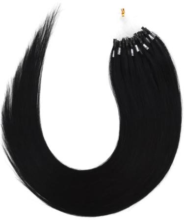 Micro Loop Hair Extensions Micro Ring 50g Remy Real Human Hair Extensions (18 Inch #1 Black) - Buy Online on GoSupps.com
