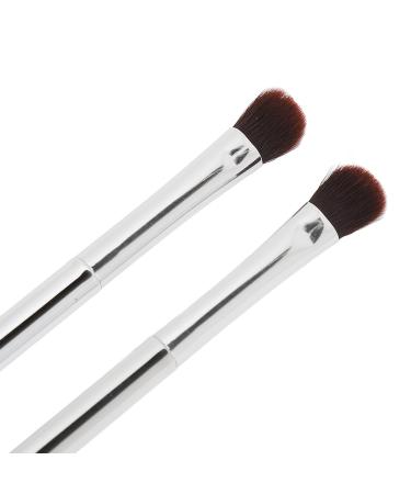 Double Ended Eyeshadow Brush Set - Silver Soft Fiber Hair Contour Tool for Makeup Artists & Women | International Shipping - Buy Online on GoSupps.com
