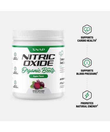 Snap Supplements Organic Beet Root Powder - Nitric Oxide & Heart Health Support - 30 Servings (Apple Flavor) - Buy Online on GoSupps.com