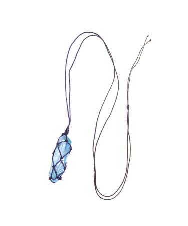 Housoutil Decorative Necklace 1pc Woven Mesh Pendant Handmade Necklaces Crystal Rough Stone Neck Chain