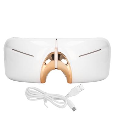 Okjhfd eye massage device with heating captivity for migraines heated vibration USB rechargeable migraine fatigue 3 levels foldable eye treatment device