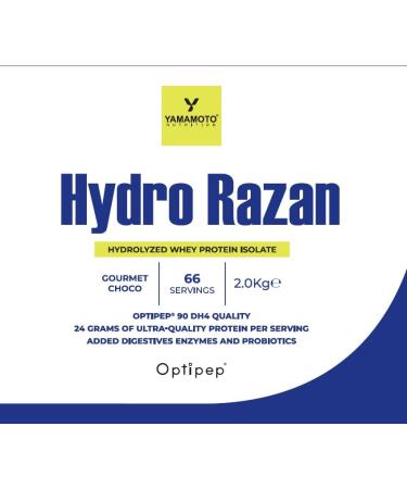 Yamamoto Nutrition Hydro Razan - Gourmet Chocolate 2000g (2kg) | Premium Protein Supplement for International Shipping - Buy Online on GoSupps.com