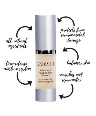 Advanced Polypeptides Searum by Gabriel Cosmetics | All Natural Ingredients to Protect Nourish Rejuvenate Skin 0.5 oz - Buy Online on GoSupps.com
