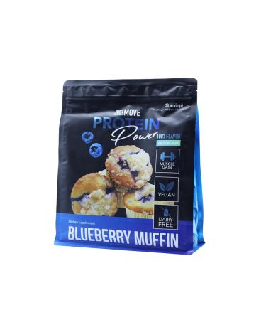 Just MOVE protein - Blueberry Muffin - Vegan (Plant Based) Organic Dairy Free Soy Free Gluten Free Keto Peanut Free 20g Protein Low Carb Non GMO