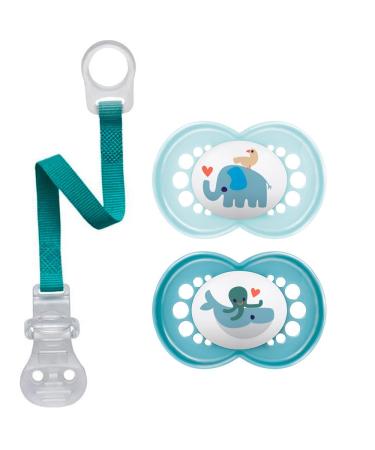 MAM Skin Soft Silicone Pacifier Set (6-16 Mo) - 2 Pack with Sterilization Box & NIP Strap | Shop Internationally - Buy Online on GoSupps.com