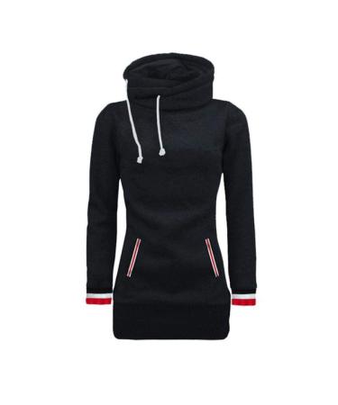 Bigfanshu Women's Girl Winter Warm Hooded Long Sleeve Blouse Coat Sweatshirt Pullovers Tops Black