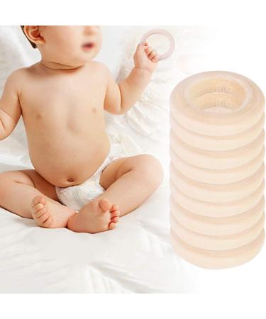 100 pcs 25mm Natural Wooden Baby Teething Rings - DIY Craft Accessories for Safe Teething - Buy Online on GoSupps.com