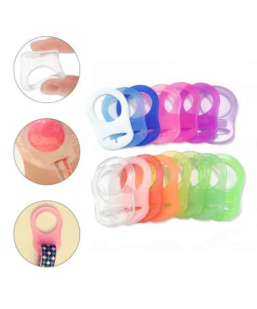15 Silicone Ring Adapters for Pacifier Chains - Clear Baby Buckle Holders | International Shipping Available - Buy Online on GoSupps.com