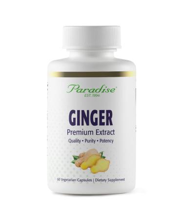 Paradise Herbs Premium Ginger Extract for Digestive Health, Super Potent, Ultra Pure, Vegan, Non-GMO, Gluten Free, 60 Vegetarian Capsules