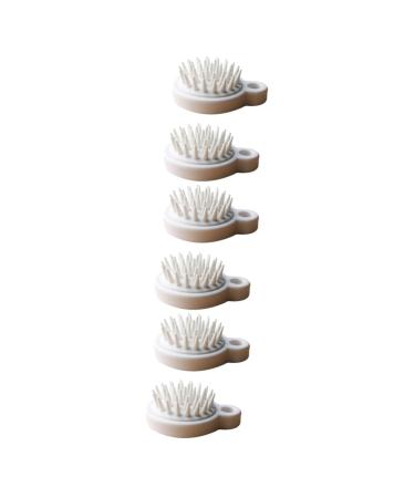 Beaupretty 6 Stk Massage Shaling Siebenschle Razor Luffa back scrubber head scrubber made of silicone nasal glass scalp nasal nasal nursing curb scalp nose bursts Japan White Healthcare