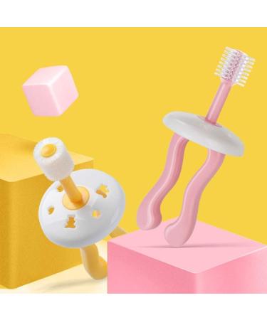Clean 360 Soft Silicone Child Toothbrush | Unique Manual Brush for Toddlers 1-3 Years | Pink & Yellow - Buy Online on GoSupps.com