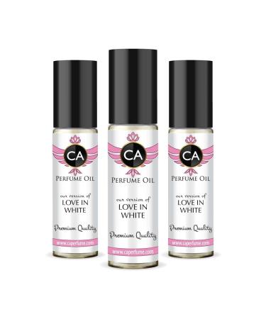 CA Perfume Impression of Love In White For Women Replica Fragrance Body Oil Dupes Alcohol-Free Essential Aromatherapy Sample Travel Size Concentrated Long Lasting Triple Roll-On