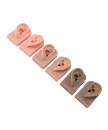 Human Ear Model Soft Flexible 3 Pairs Ear Model Easy To Operate Waterproof for Beauty Salon