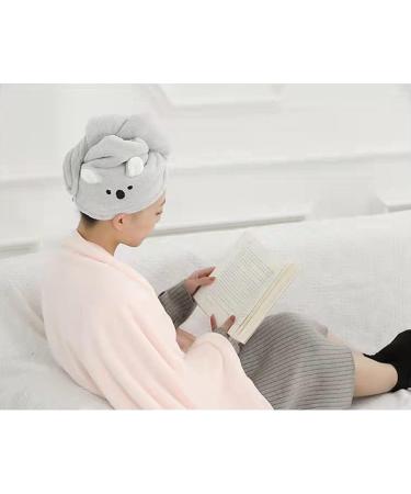 Super Absorbent Microfiber Hair Towels 2-Pack - Pink & Grey | Quick Drying Hair Turban Wrap for Women and Girls - Buy Online on GoSupps.com