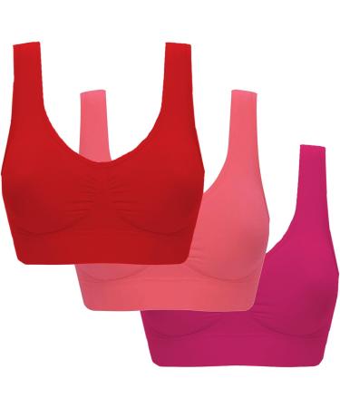 Shop Women's Plus Size Sports Bra - Colorful Push-Up Comfort Bra in Hot Pink Red Watermelon Red - Perfect Gift for Women - Buy Online on GoSupps.com