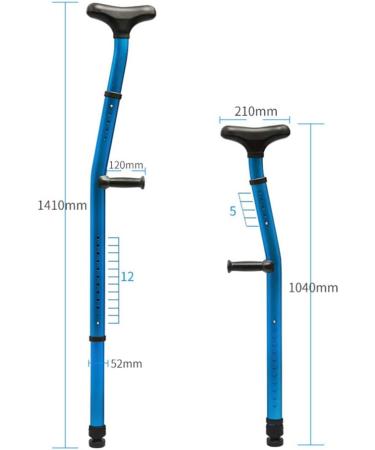 JUNZAI Lightweight Adjustable Underarm Crutches Aluminum Alloy Tube with Arm Support of Double-Function Shock Absorber Medical Fracture Aids for All Kinds of People or Obese People - Buy Online on GoSupps.com