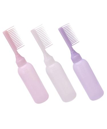SAFIGLE 3 pi ces Flacon Applicateur pour Teinture Capillaire avec Peigne Int gr Bouteilles Color es Rose Blanc Faciles Presser pour Coloration Maison et Salon de Coiffure