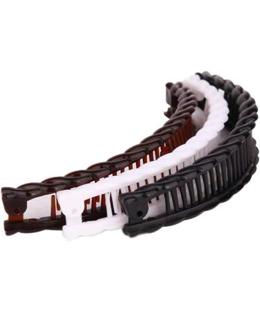 Lurrose 9 pcs Banana Clip Thick Hair Banana Ponytail Holder Clincher Comb for Women Headdress Hair Accessories (White Black Coffee) - Buy Online on GoSupps.com