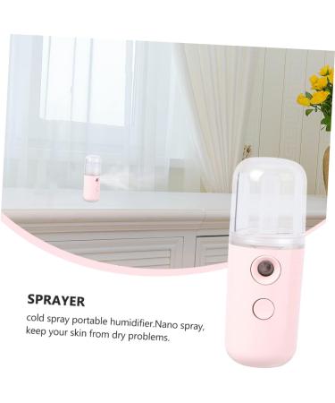 BIUDECO 1pc Portable Humidifier Face Mist Sprayer Machine Facial Steamer Plastic Student Usb Small Fan Pink 14.5X4CM Pink - Buy Online on GoSupps.com