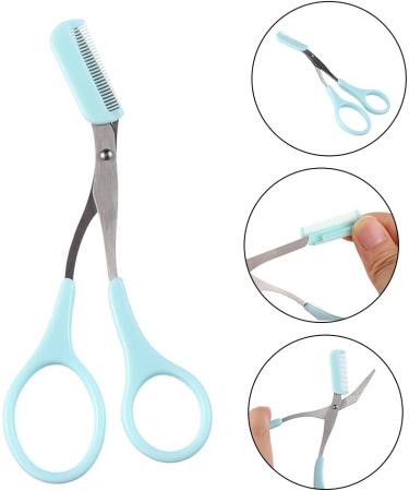 NUOYA Stainless Steel Eyebrow Trimmer Scissors with Comb - Hair Grooming Shaping Tool - Buy Online on GoSupps.com