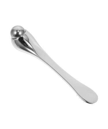 Operitacx Appareil de Massage Yeux Contre les Taches Sombres et Poches Rouleau Massage Visage en M tal Argent Applicateur Cr me Yeux Compact et Portable Outil Soins Oculaires