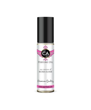 CA Perfume Impression of Roses Elixir For Women Replica Fragrance Body Oil Dupes Alcohol-Free Essential Aromatherapy Sample Travel Size Concentrated Long Lasting Attar Roll-On 0.3 Fl Oz/10ml