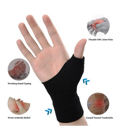 Wrist Thumb Arthritis Gloves (2Pcs) - Compression Sleeves with Gel Pad for Arthritis and Carpal Tunnel - Breathable Fingerless Gloves for Men & Women - Buy Online on GoSupps.com
