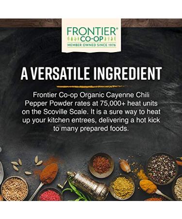 Frontier Co-op Organic Ground Cayenne Chili Peppers 1lb | 75,000 HU Spice - Buy Online on GoSupps.com