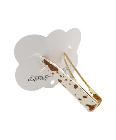 Kathaya Cow Print French Barrettes for Women - Wide Curved Hair Clips for Thick Hair - Fashion Hair Accessories for Cowgirl (Brown) - Shop Now! - Buy Online on GoSupps.com