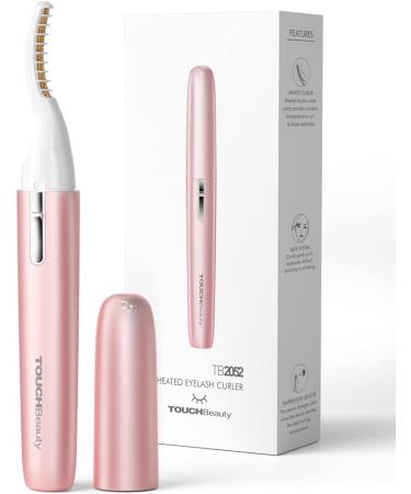 TOUCHBeauty Heated Eyelash Curler Electric Eyelash Curler Eyelash Brush with Intelligent Temperature Sensor 10s Quick Heat Eye Lash Curler Styling Tools (Pink)
