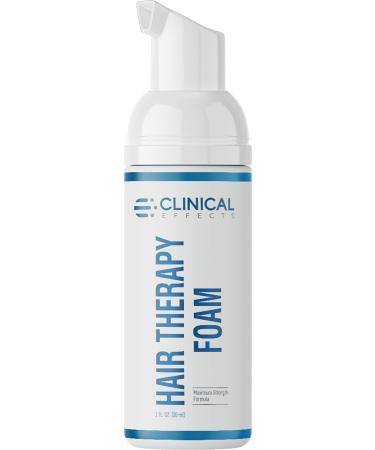 Clinical Effects Hair Therapy Foam - Leave-In Hair Growth Foam for Men - Peppermint Oil  Saw Palmetto  Avocado Oil - 30 ml - Helps Reduce Hair Thinning  Supports Hair Regrowth - Made in USA