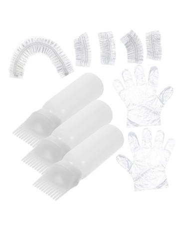 DRESSOOS 1 Set hair bleach hair dye kit hair coloring tools hair oil applicator bleach kit hair coloring kit bleach hair kit shower caps hairstyling gloves portable plastic white supplies 6.9x4.8cm White